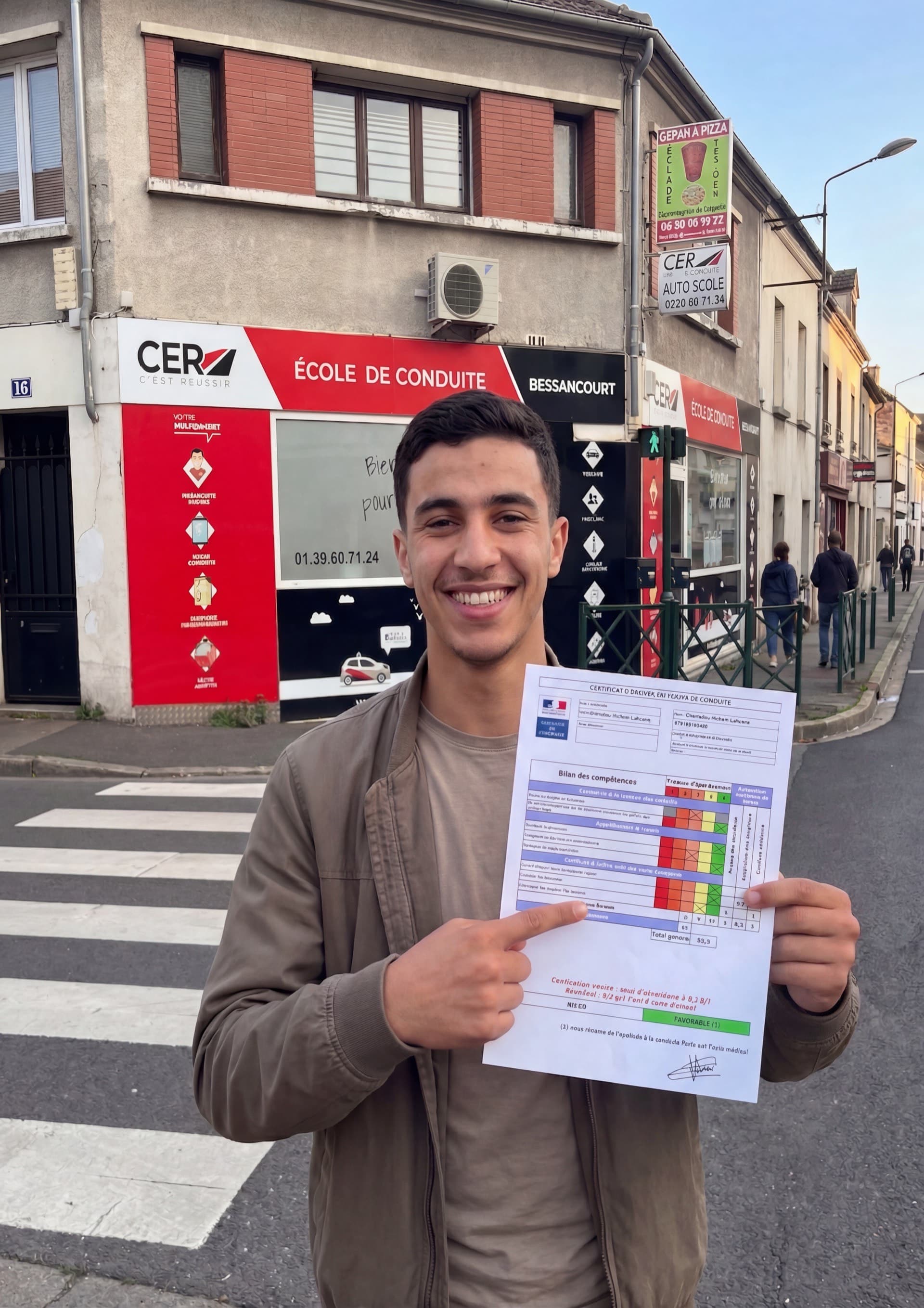 Élève ayant obtenu son permis boîte automatique CER Bessancourt