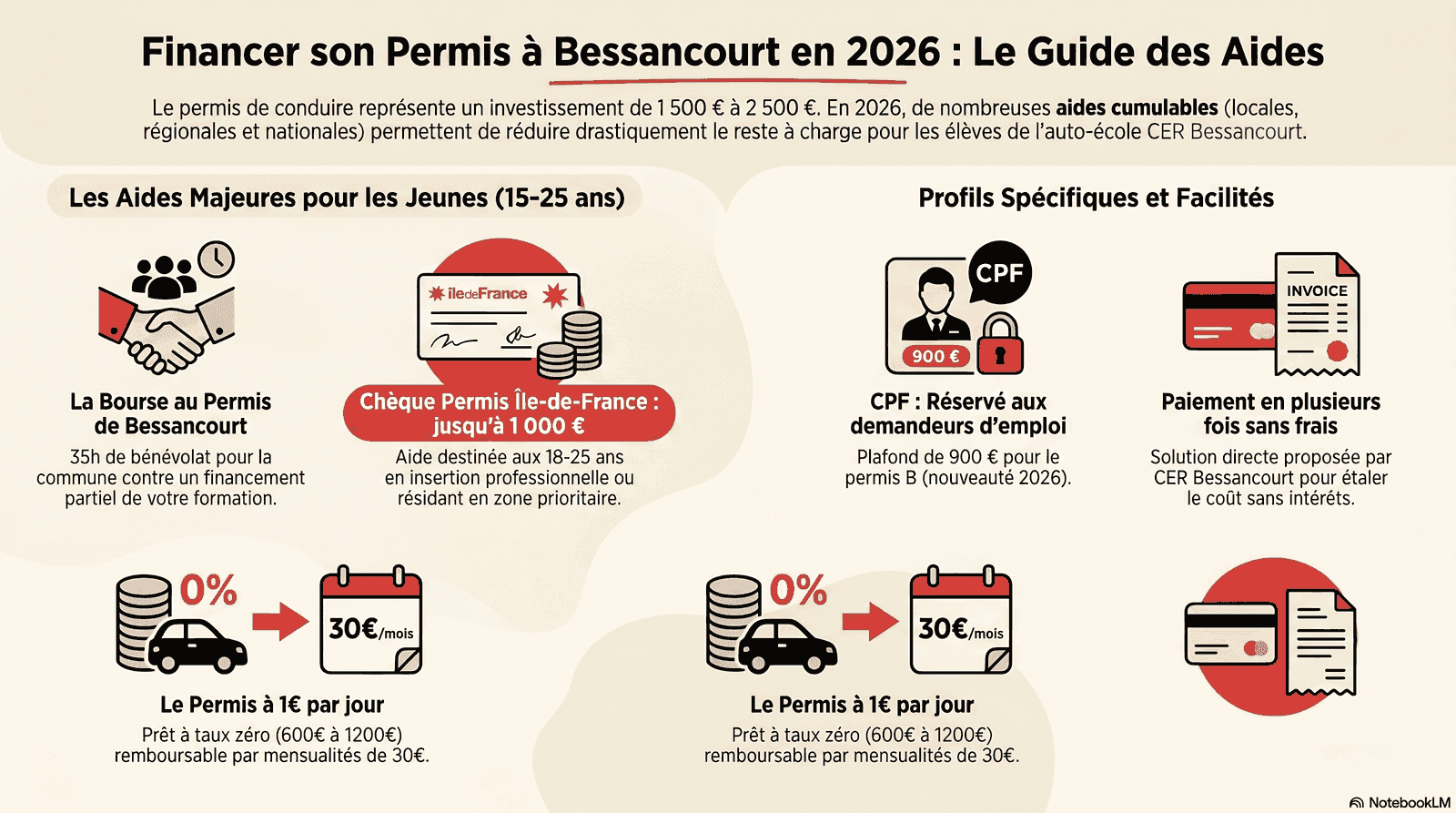 Financer son permis de conduire à Bessancourt : toutes les aides disponibles en 2026