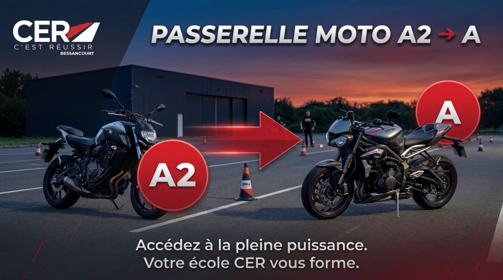 Passerelle Moto A2 vers A — CER Bessancourt